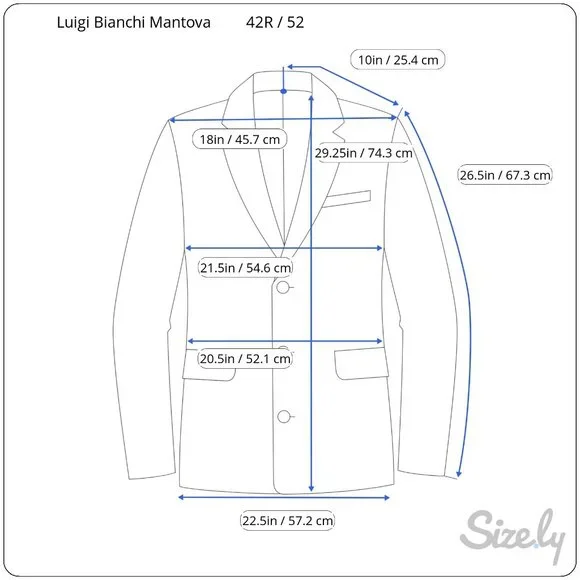 Luigi Bianchi Mantova Sport Jacket 42R/52 Virgin Wool Slim Fit. Made in Italy. - Picture 10 of 10